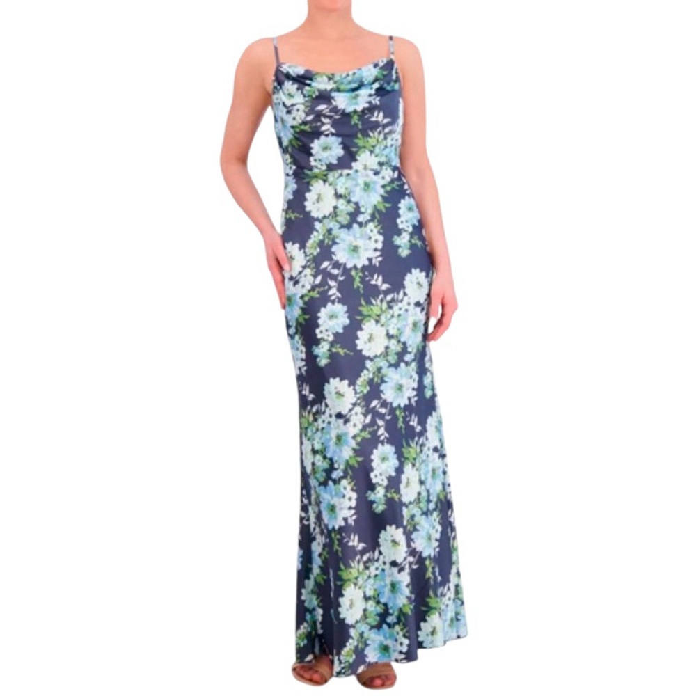 VINCE CAMUTO Floral Drape Neck Slip Dress